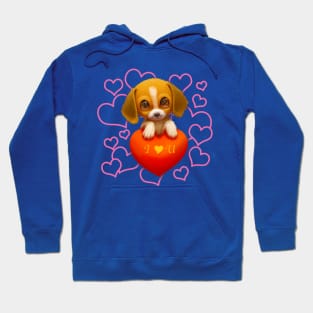 I Love You Sweetheart Cute Beagle Puppy Hoodie